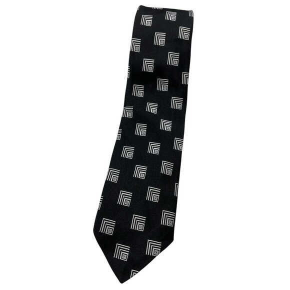 Ralph Lauren Purple Label Other - RALPH LAUREN PURPLE LABEL 7Fold Men's Silk Tie LUXURY Black Geometric W:3.5" EUC